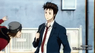 A Man In A Suit And Tie Is Standing Next To Another Man In A Hat And A Sign That Says Wincreator.com GIF