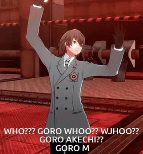 A Man In A Suit And Tie Is Standing With His Arms In The Air And Says Who Goro Whoo Wjhoo GIF