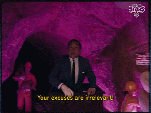 A Man In A Suit And Tie Is Talking About His Excuses GIF