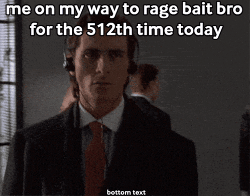 A Man In A Suit And Tie Is Talking On A Phone With A Caption That Says Me On My Way To Rage Bait Bro GIF