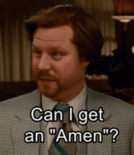 A Man In A Suit And Tie Says Can I Get An Amen GIF