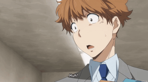 A Man In A Suit And Tie Says Huh In A Cartoon GIF