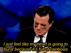 A Man In A Suit And Tie Says I Just Feel Like My Heart Is Going To Burst Because It 'S Full Of Rainbow GIF