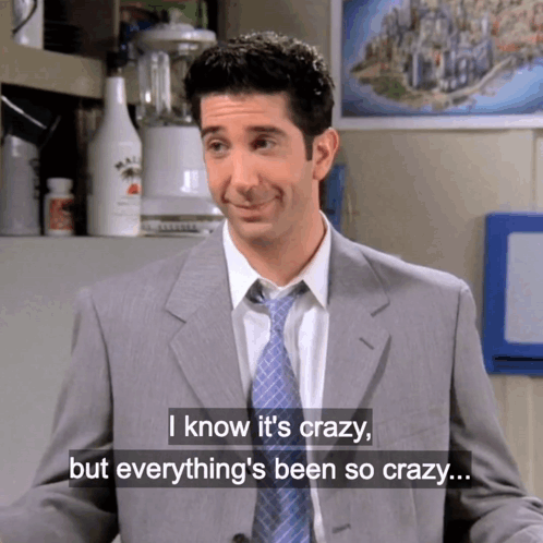 A Man In A Suit And Tie Says " I Know It 'S Crazy " GIF