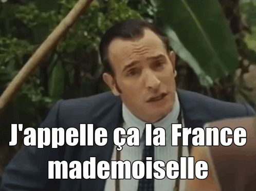 A Man In A Suit And Tie Says J'appelle Ca La France GIF