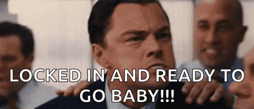 A Man In A Suit And Tie Says Locked In And Ready To Go Baby !!! GIF