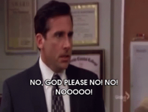 A Man In A Suit And Tie Says No God Please No No Noooo GIF