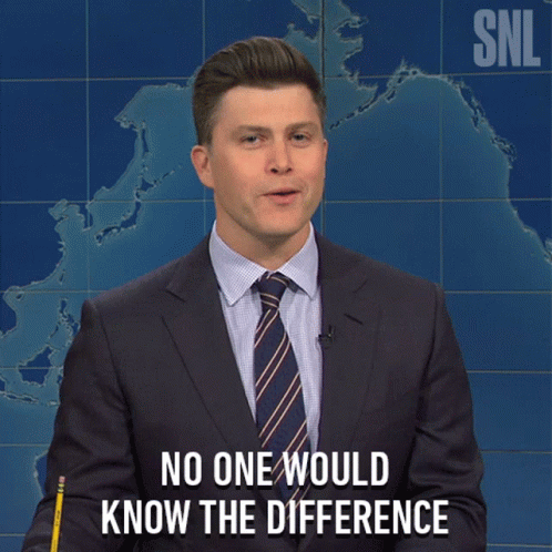 a man in a suit and tie says no one would know the difference in front of a map