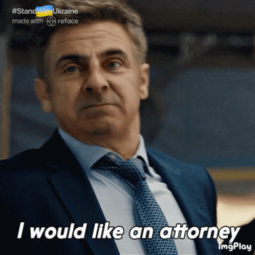 Man In Suit And Tie Asking For An Attorney GIF