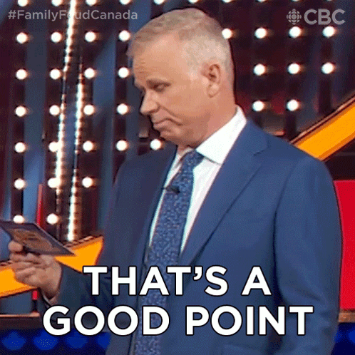 A Man In A Suit And Tie Says That 'S A Good Point GIF
