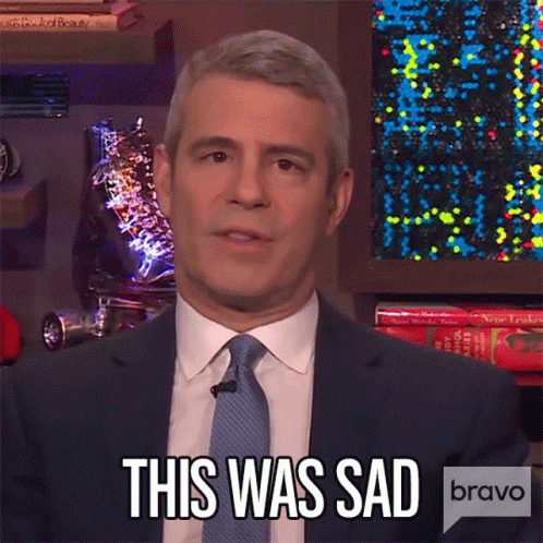 a man in a suit and tie says this was sad on bravo