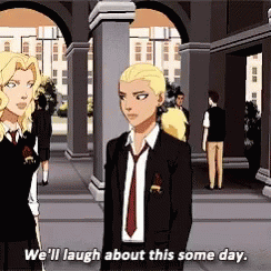 A Man In A Suit And Tie Says We 'Ll Laugh About This Some Day While Standing Next To A Woman GIF
