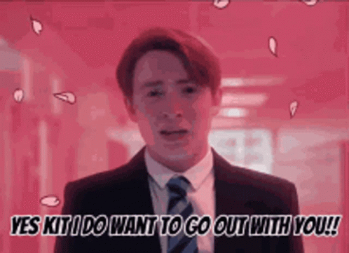 A Man In A Suit And Tie Says Yes Kit I Do Want To Go Out With You ! GIF