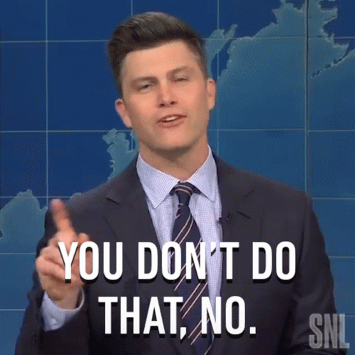 A Man In A Suit And Tie Says You Don 'T Do That No GIF