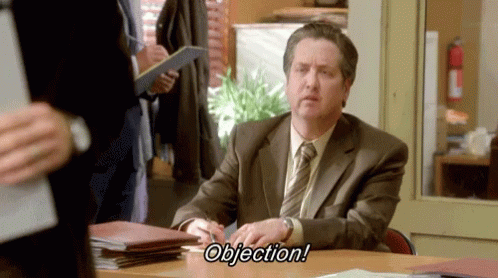 Man In Suit And Tie With Objection Sign GIF