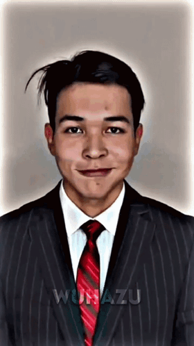 A Man In A Suit And Tie With The Word Wunazu Written On The Bottom GIF