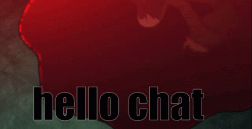 A Man In A Suit And Tie With The Words Hello Chat Written Below Him GIF