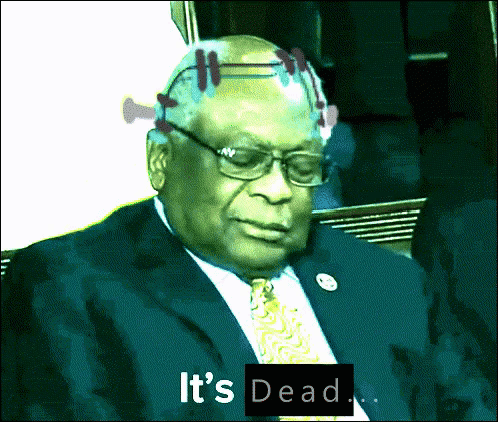 A Man In A Suit And Tie With The Words It 'S Dead On The Bottom GIF