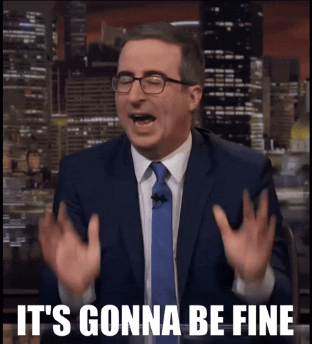 A Man In A Suit And Tie With The Words It 'S Gonna Be Fine Below Him GIF