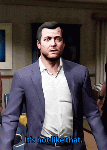 A Man In A Suit And White Shirt Says It 'S Not Like That GIF