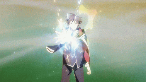A Man In A Suit Is Standing In A Field With His Hand Outstretched GIF