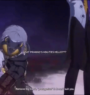 A Man In A Suit Is Talking To A Woman In A Hijab While Holding A Gun . GIF