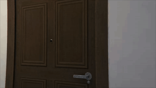 a man in a suit knocks on a door
