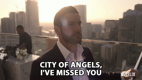 A Man In A Suit Says City Of Angels I Ve Missed You GIF