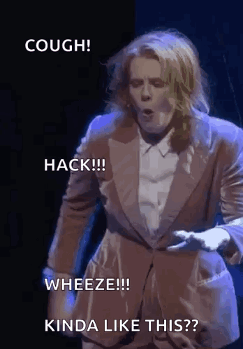 A Man In A Suit Says Cough Hack Wheeze And Kinda Like This .. GIF