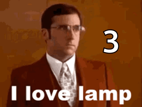 A Man In A Suit Says I Love Lamp GIF