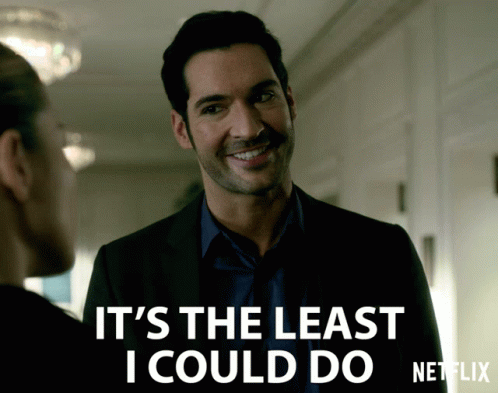 A Man In A Suit Says It 'S The Least I Could Do On A Netflix Ad GIF