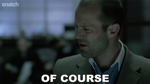 A Man In A Suit Says " Of Course " In A Snatch Ad GIF
