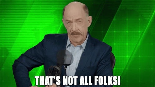A Man In A Suit Says That 'S Not All Folks In Front Of A Green Screen GIF