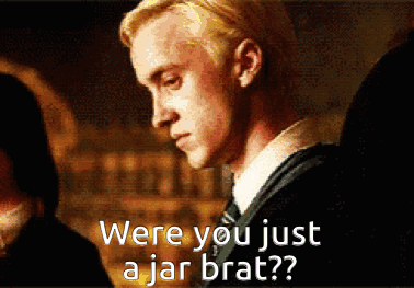A Man In A Suit Says Were You Just A Jar Brat . GIF