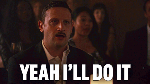 A Man In A Suit Says Yeah I 'Ll Do It In Front Of A Crowd GIF