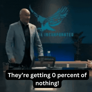 A Man In A Suit Stands In Front Of A Screen That Says ' Incorporated ' On It GIF