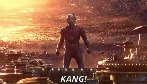 Superhero Man Standing In Front Of City GIF