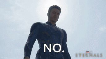 A Man In A Superhero Costume Says No GIF