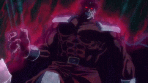 A Man In A Superhero Costume With Red Eyes GIF