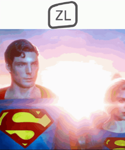 A Man In A Superman Costume Stands Next To Another Man In A Superman Costume GIF
