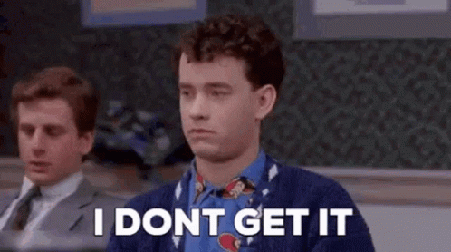 A Man In A Sweater And Tie Is Sitting In Front Of A Chalkboard And Says `` I Dont Get It '' . GIF
