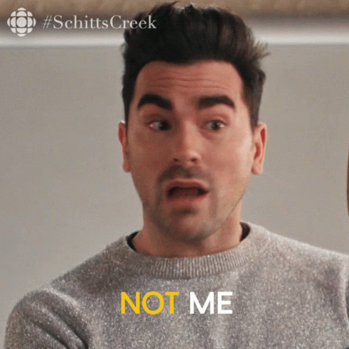 A Man In A Sweater Says Not Me GIF