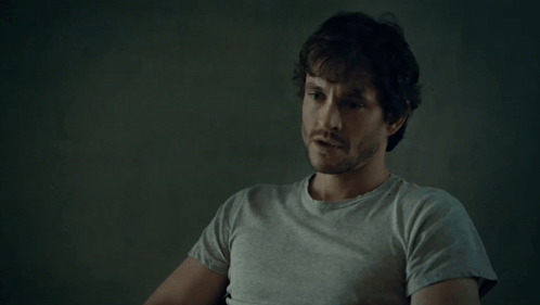 A Man In A T-Shirt Says Abigail Hobbs Doesn 'T Have Anyone GIF