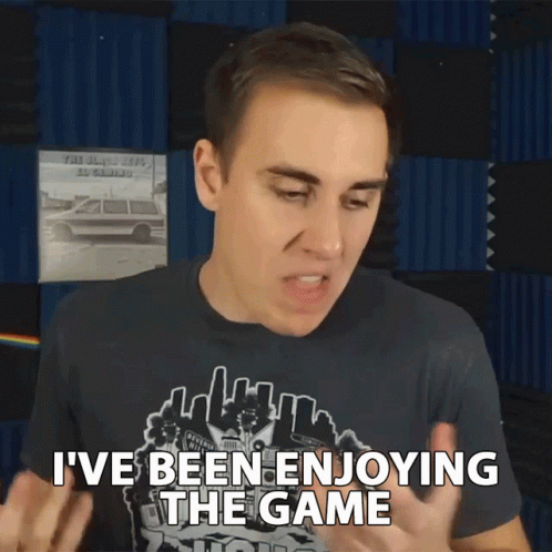 A Man In A T-Shirt That Says I 'Ve Been Enjoying The Game GIF