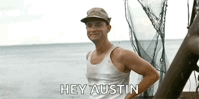 Man In Tank Top And Hat On Water Boat GIF