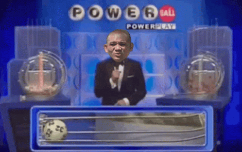 A Man In A Tuxedo Is On A Power Ball Show GIF