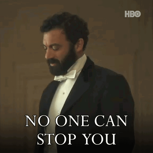 A Man In A Tuxedo With A Bow Tie Says No One Can Stop You GIF