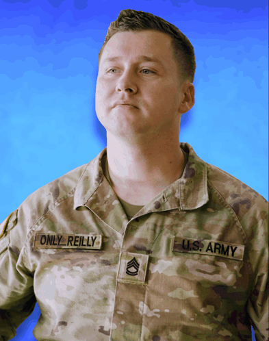 A Man In A U.s. Army Uniform Has The Name Only Reilly On His Chest GIF