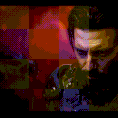 A Man In A Video Game Is Talking To Another Man In A Dark Room GIF