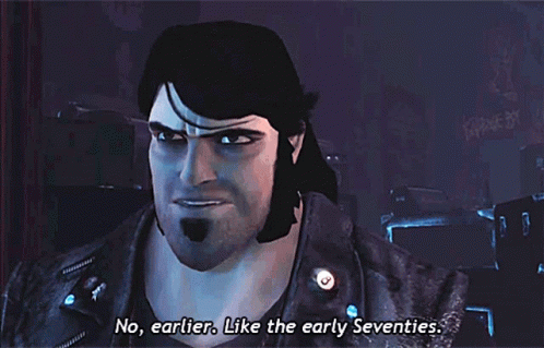 A Man In A Video Game Says " No Earlier Like The Early Seventies " GIF